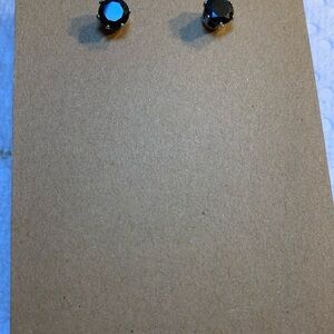 Black CZ Stud Earrings
